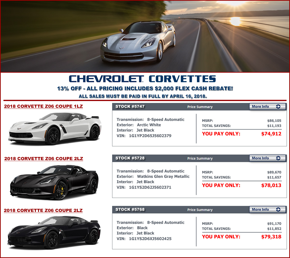 Get Up to 17 OFF Remaining 2018 Corvettes! MacMulkin Corvette 2nd