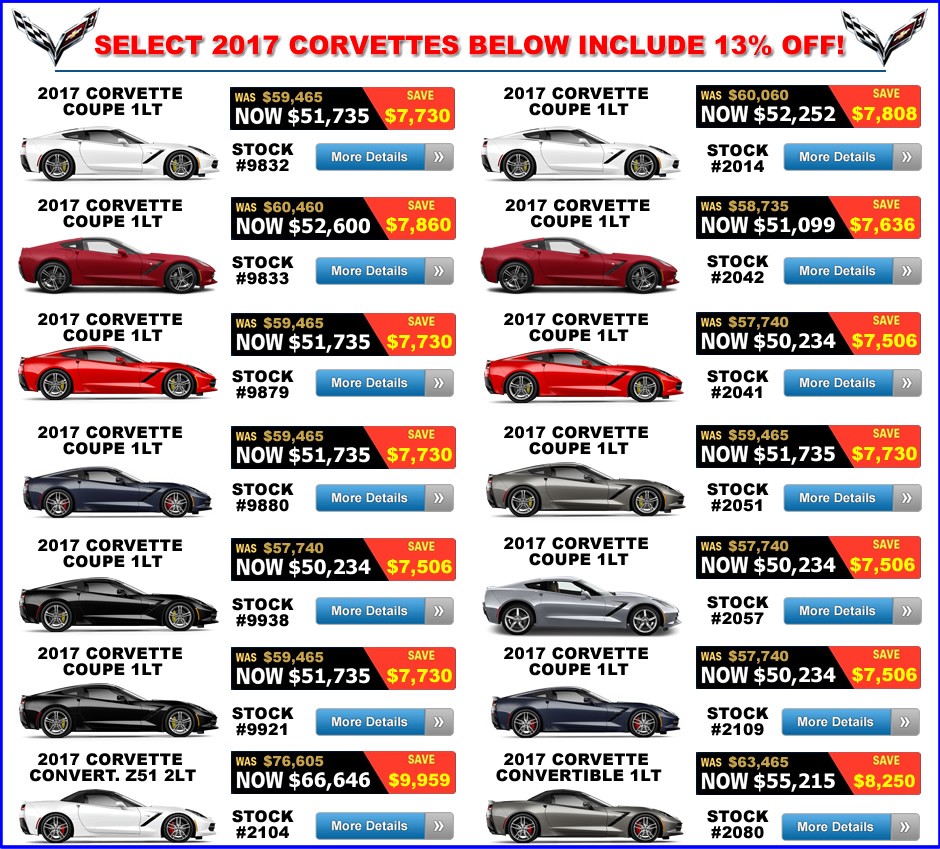 2017 Corvette Discounts - October