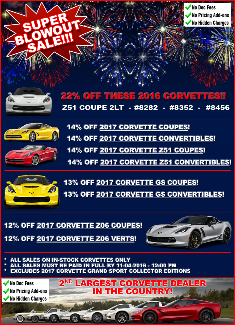 Corvette Inventory Blowout Sale